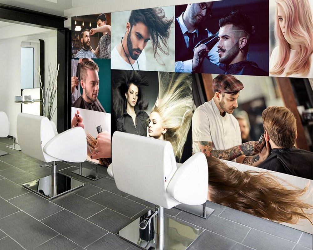 3D Wallpaper Glamour Hair Salon/Barber Shop SKU# WAL0176